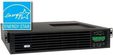 Tripp Lite 2200VA Smart Online UPS Back Up, 1800W Double-Conversion, Extended Run Option, 2U Rackmount, LCD, USB, DB9, 2 Year Warranty & $250,000 Insurance (SU2200RTXLCD2U),Black