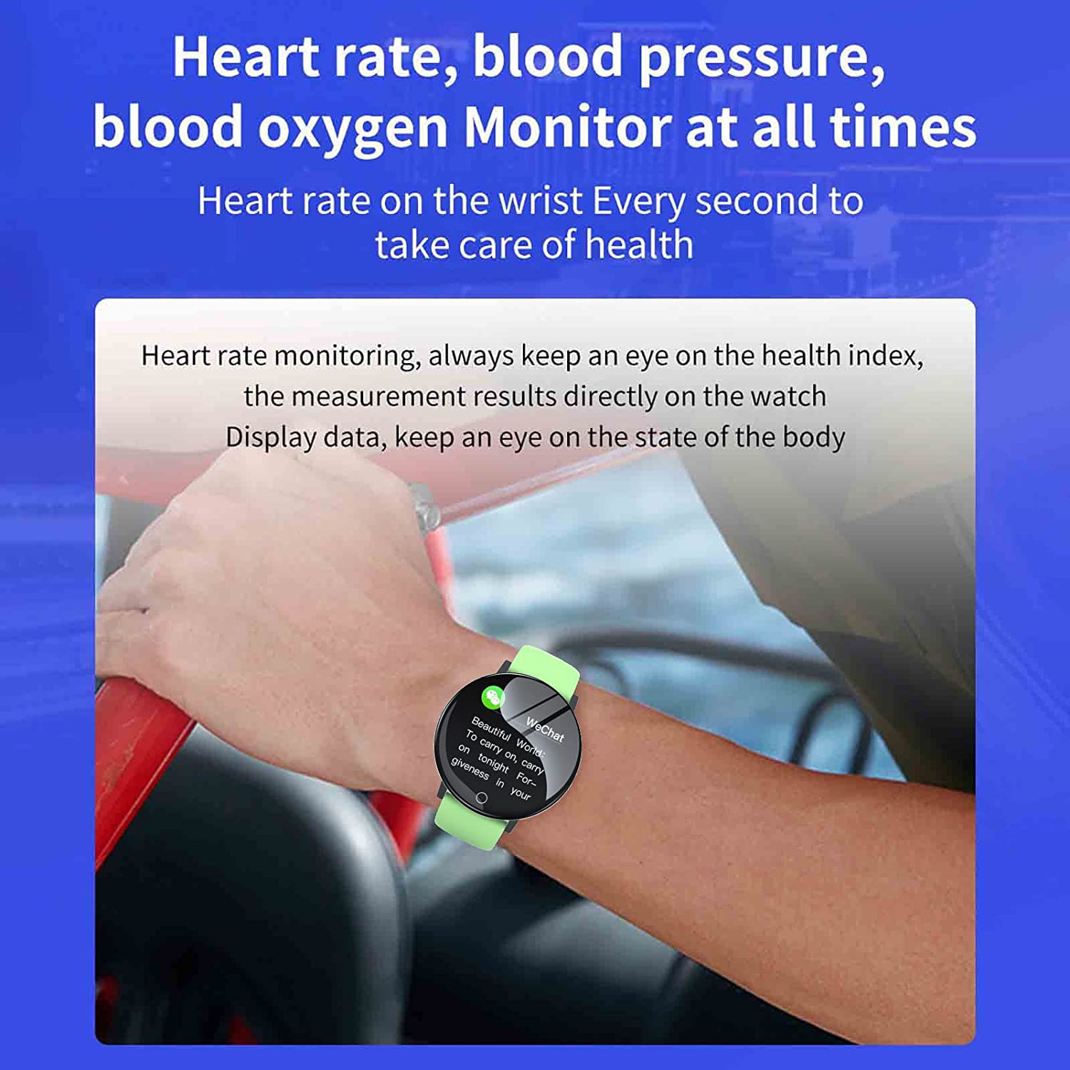 Byikun Smart Watch That Can Text and Call, 119S Fashion Smart Sports Watches Slim Design Waterproof, Activity Trackers and Smartwatches for iPhone Android, Smart Watch with Blood Pressure Monitor #A