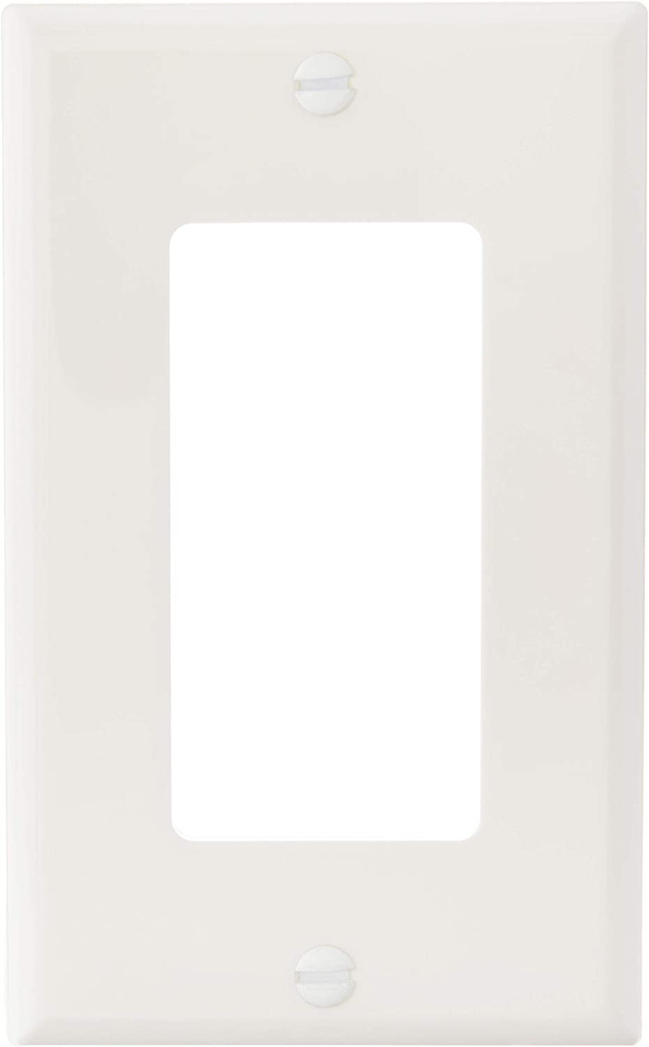 Leviton 122-80401-NW 1-Gang Decora/GFCI Device Wallplate, Standard Size, Thermoplastic Nylon, Device Mount, Small,White