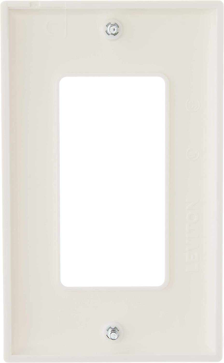 Leviton 122-80401-NW 1-Gang Decora/GFCI Device Wallplate, Standard Size, Thermoplastic Nylon, Device Mount, Small,White
