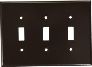 Leviton 80511-W 3-Gang Toggle Device Switch Wallplate, 1-Pack, White