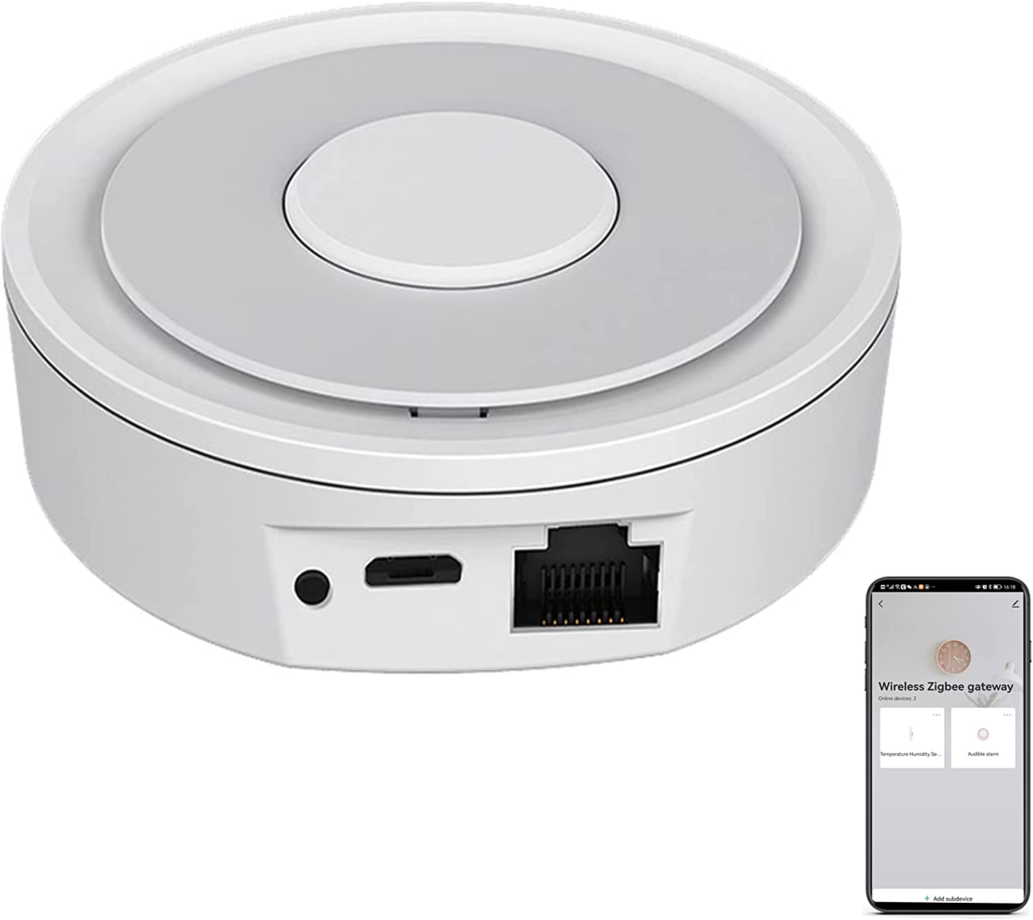 Tuya Zigbee 3.0 Hub Gateway: WiFi Smart Home Hub, Smart Home Bridge, App Remote Control, Wireless Remote Controller Compatible with Alexa Google Assistant and Smart Life App (Wireless)