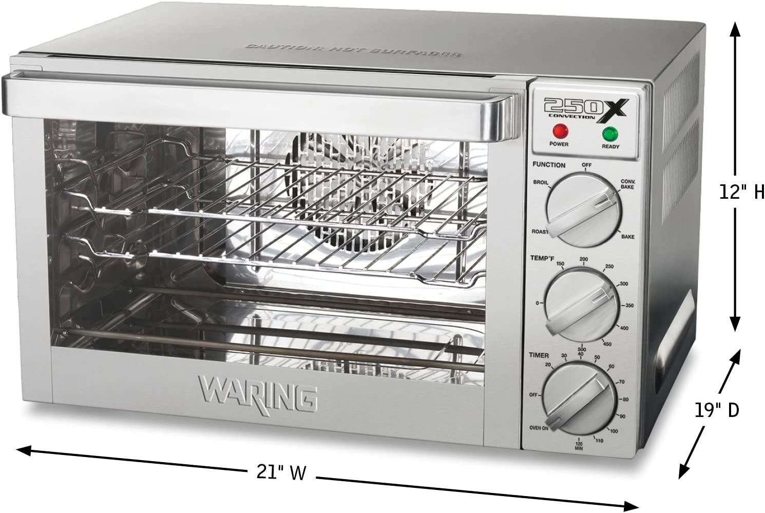 Waring Commercial WCO500X Half Size Pan Convection Oven, 120V, 5-15 Phase Plug