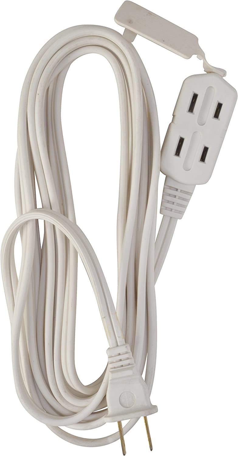 Woods 0600W 3-Outlet 16/2 Cube Extension Cord w/ Power Tap; 6-Feet (White)