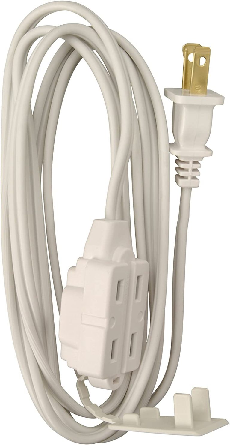 Woods 0600W 3-Outlet 16/2 Cube Extension Cord w/ Power Tap; 6-Feet (White)