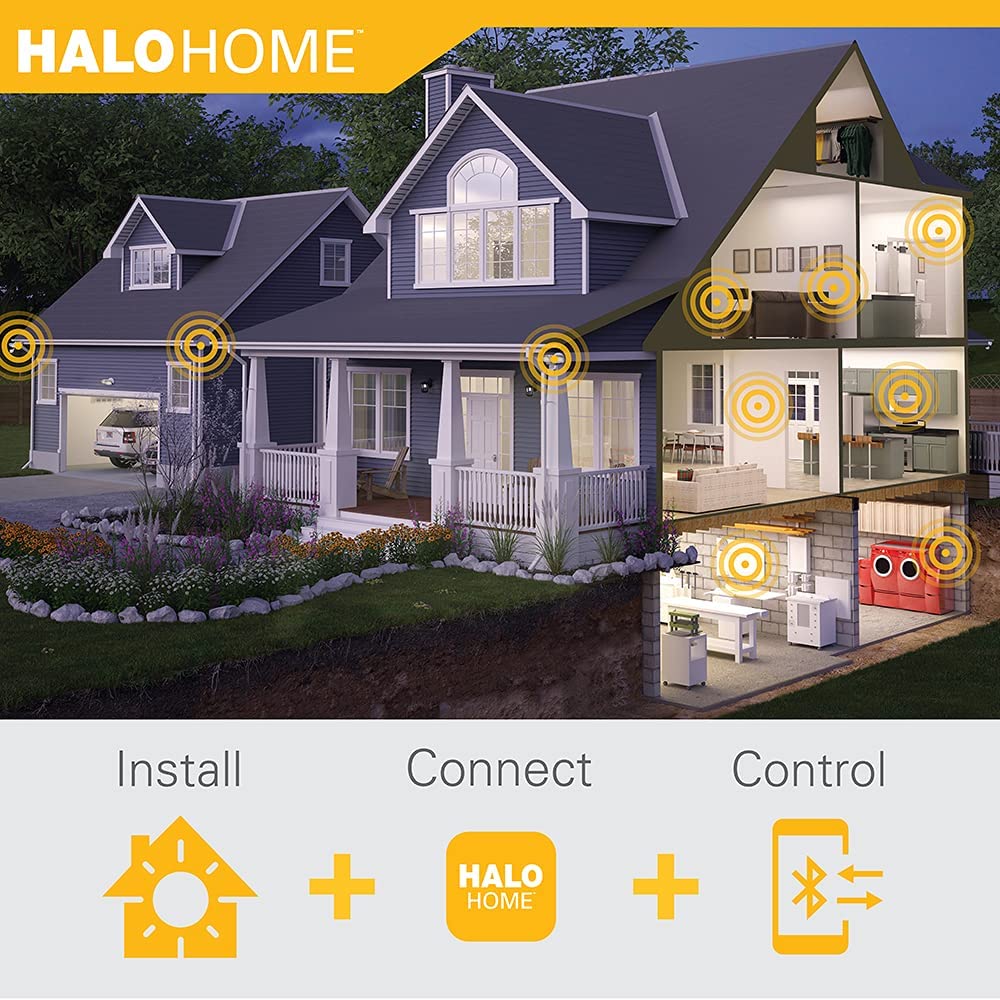 Halo Home HLB6099BLE40AWH Smart Canless LED Recessed Light Selectable 2700K-5000K CCT, White