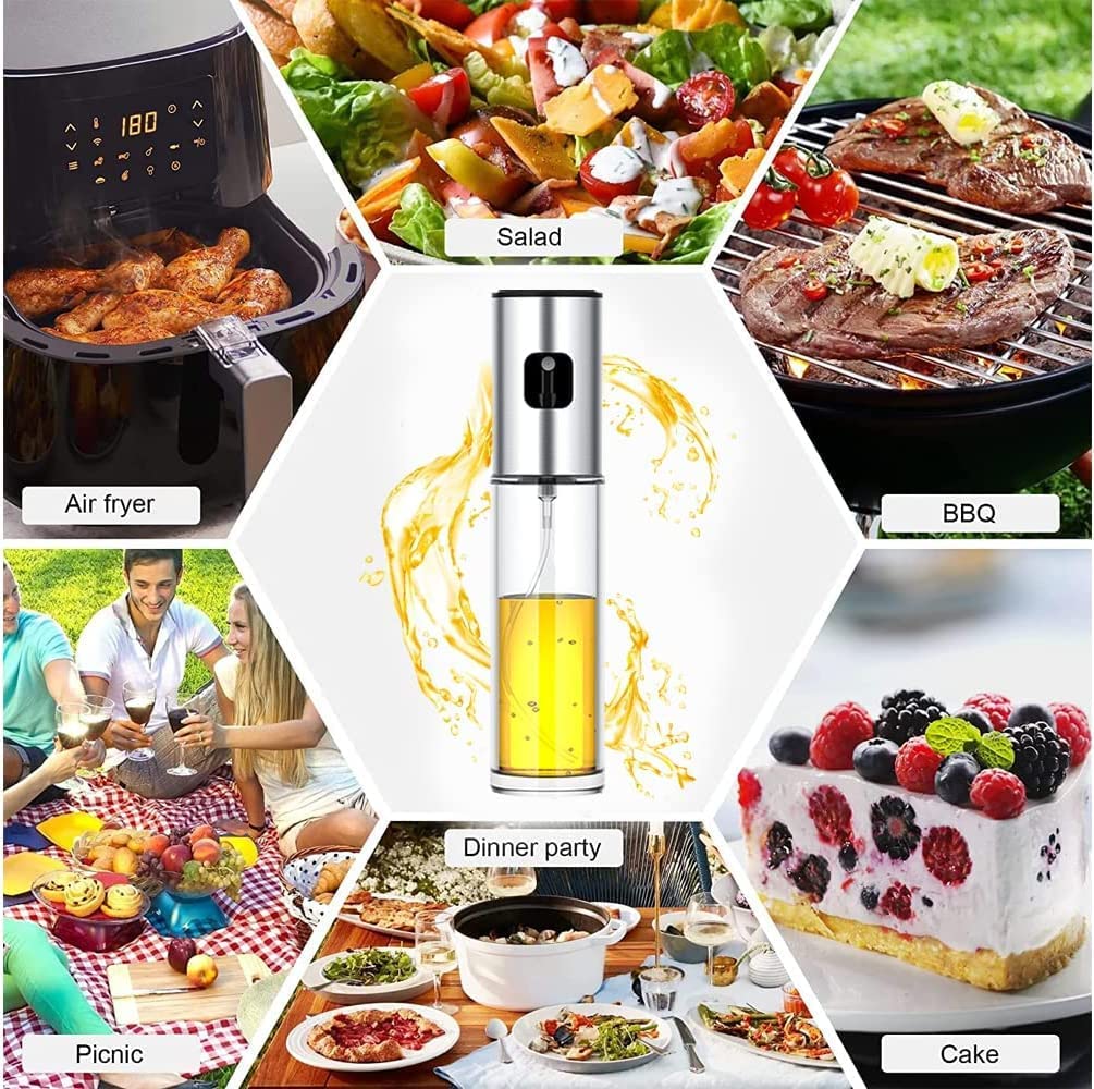 MISSOLO Oil Sprayer for Cooking, Oil Mister, Oil Spray Bottle, Handy Olive Oil Sprayer Kitchen Gadgets for Salad Making, Baking, Cooking,Air Fryer,BBQ (with funnel)