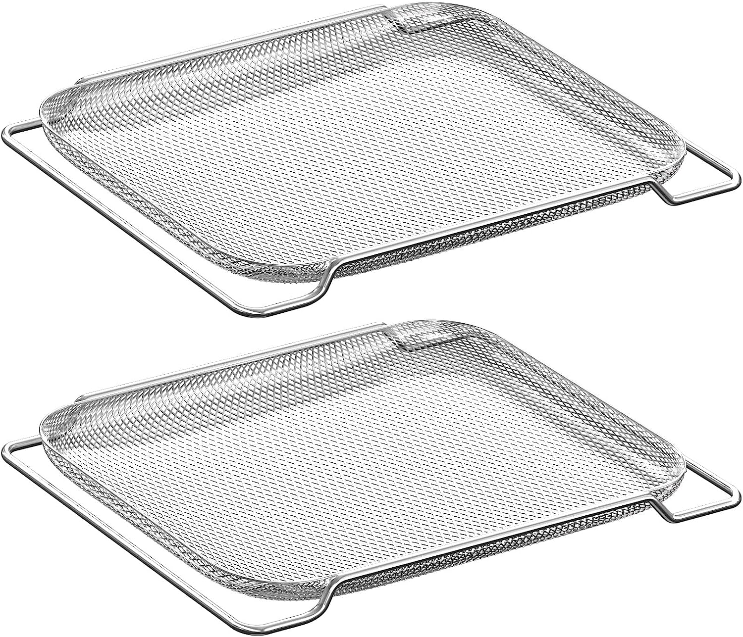 Air Fry Mesh Baskets Accessories Compatible with Breville Smart Oven Air Fryer Pro, Stainless Steel Air Fryer Basket Replacement, 2 Pack Baskets Only Silver