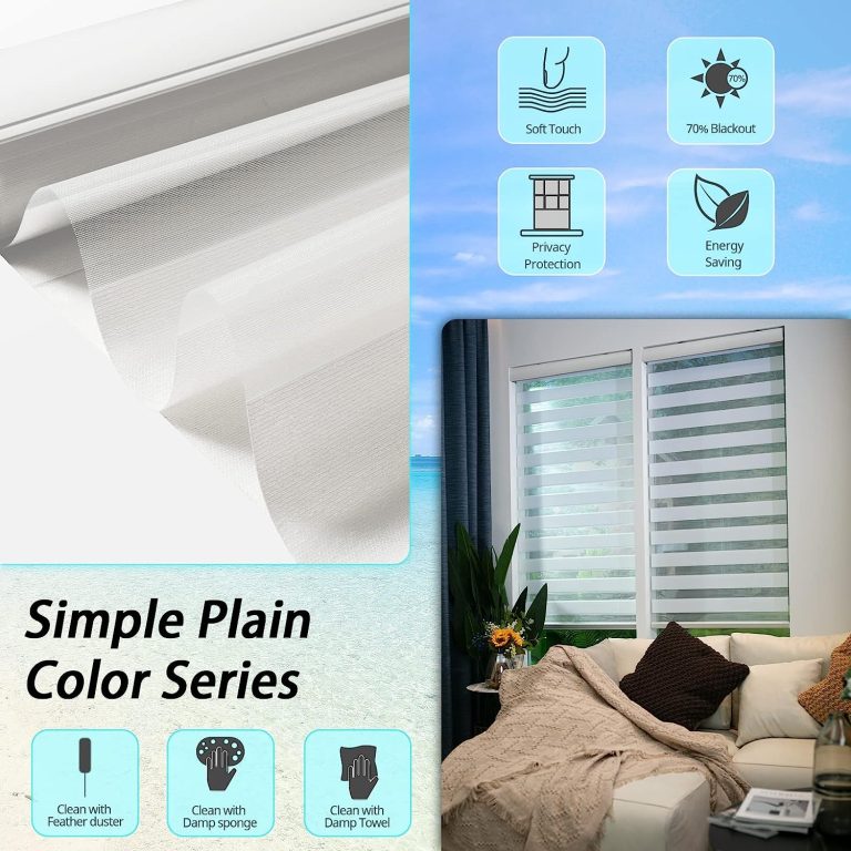 CITOLEN Motorized Blinds with Integral Valance Zebra Blinds Upgraded Smart Blinds Custom Size Automatic Blinds for Windows Remote Control Electric Zebra Shades Alexa/Google Blinds,White 20”Wx72”H