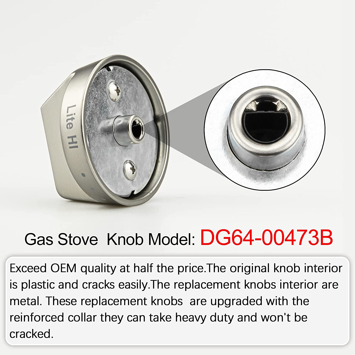 DG64-00473B Samsung Stove Knob – Replacement Samsung Gas Range Oven Burner Stove Knob，Compatible W/ Samsung NX58K7850SG / NX58J5600SG / NX58R5601SG / NX58M6850SG-1 Pack
