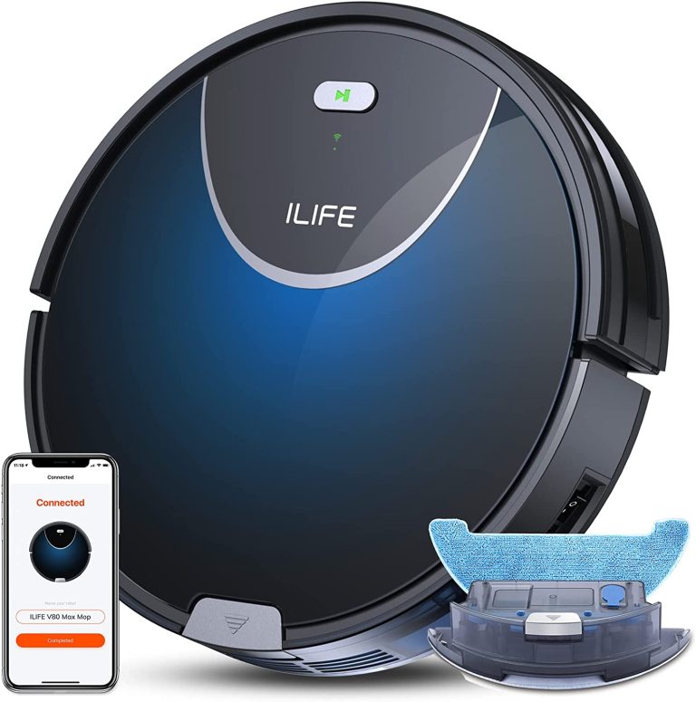 ILIFE V3s Pro Robot Vacuum Cleaner, Tangle-free Suction , Slim, Automatic Self-Charging Robotic Vacuum Cleaner, Daily Schedule Cleaning, Ideal For Pet Hair，Hard Floor and Low Pile Carpet,Pearl White