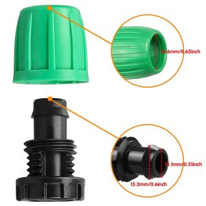 JOYPRO Drip Irrigation Fittings for 1/2 inch Tubing (0.60"-0.63" OD), 12 Pieces Barbed Tee Drip Parts Locked Tee Connectors, 3 Way Drip Line Nuts Connectors for 1/2" Drip Irrigation Hose (13mm ID)