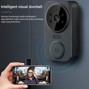 Smart Doorbell - Smart Wireless Remote Video Door Bell Intelligent Visual Doorbell, USB Rechargeable Home HD Night Vision WiFi Security Door Doorbell Camera Support 2.4g WiFi Call, Easy to Install