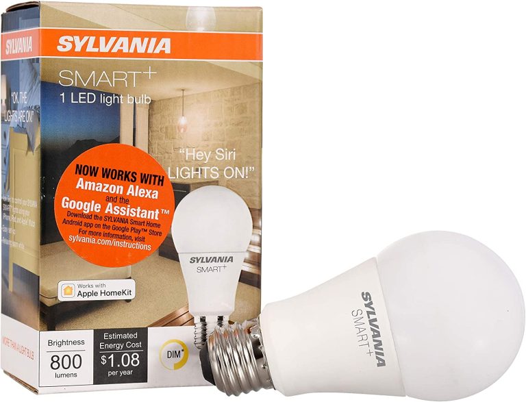 SYLVANIA SMART+ Bluetooth Soft White A19 LED Bulb, Compatible with Alexa, Apple HomeKit and Google Assistant, 1 pack