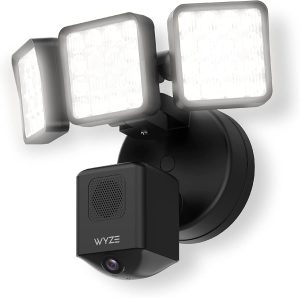 Wyze Cam Floodlight Pro with 3000 Lumen LEDs, Wired 2.5K QHD IP65 Outdoor Smart Security Camera, Color Night Vision, 180° FOV with Customizable AI Motion Detection, 105dB Siren, Two-Way Audio, Black