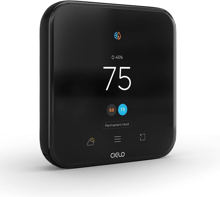 Cielo Smart Thermostat | Programmable WiFi Thermostat | Alexa, Google, Siri, SmartThings, IFTTT | 2.5D Curved Glass | Touchscreen Color Display | DIY Install | C-Wire Adapter & Wall Plate Included