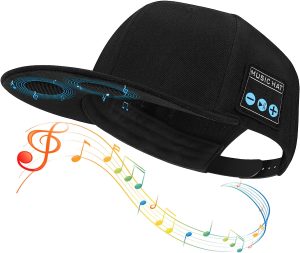 Hat with Bluetooth Speaker Adjustable USB-C Powered Bluetooth Cap Wireless Smart Speakerphone Hat for Outdoor Sport Baseball Cap are The for Men/Women/Boys/Girls Black