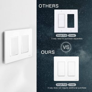 MoesGo 2nd Generation WiFi Smart Light Switch, 3 Route Smart Wall Switch 2.4GHz WiFi, Neutral Wire Required, Smart Existence APP Remote Command, Work with Alexa/Google Home, No hub Required White 4 Gang