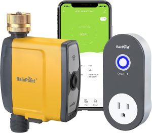 RAINPOINT Sprinkler Timer WiFi Water Timer, Smart Hose Timer, WiFi Sprinkler Controller Automatic Watering Mechanism Irrigation Water Valve, APP & Voice Command, Weather-based Auto Rain Delay, For Garden