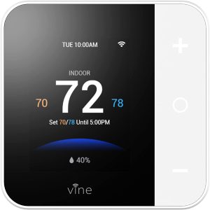Vine Wi-Fi 7day & 8 Span Programmable Smart Home Thermostat - Wi-Fi TJ-550, Compatible with Alexa & Google Assistant, White