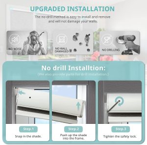 MUSCLEAREA Blackout Smart Motorized Blinds with Integral Valance No Drill Electric Blinds for Windows with Remote Cordless Automatic Roller Shades Alexa/Google Blinds