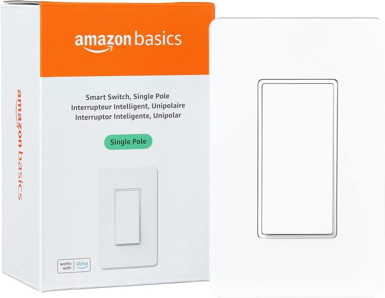 Amazon Basics Smart Switch, 3-Way, Works with Alexa Only, 2.4 GHz Wi-Fi, No Hub Required, White