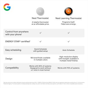 Google Nest Thermostat – Smart Thermostat for Home – Programmable Wifi Thermostat – Sand