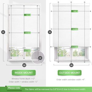 MUSCLEAREA Motorized Blinds with Remote,Upgraded to【No Drill Smart Blinds】 Grasscloth Fabric,Automatic Blinds,Cordless Roller Shades,Electric Blinds for Windows,Work with Alexa/Google,White 23″ Wx72H