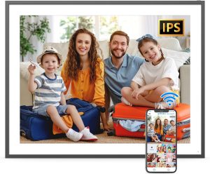 Smart Digital Picture Frame 19-inch-Photo-Frame - Dual-WiFi Large Digital Frame, Touch Screen, 64GB, Full Function, Wall Mountable, Easily Sharing Photos Videos via App Email, Unlimited Cloud Storage