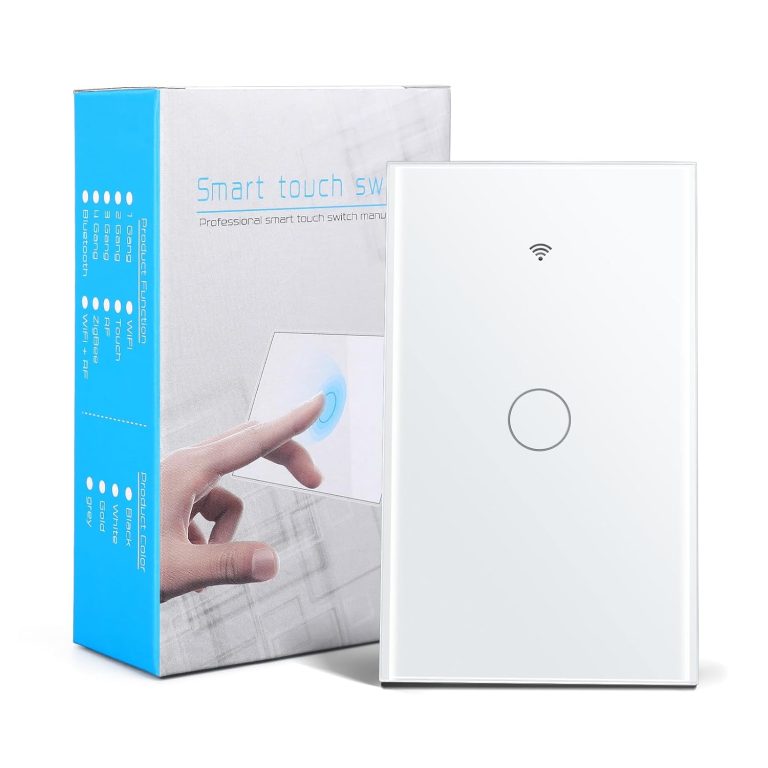 Smart Switch for Lights, Wi-Fi Light Switch, Netural Wire Require, Wireless Smart Touch Wall Light Switch, Work with Alexa & Google, No Hub Require, 1 Gang