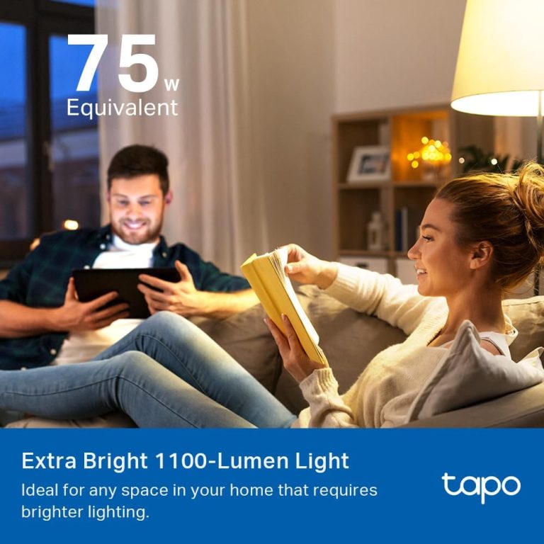 Tapo TP-Link Smart Light Bulbs, 1100 Lumens High Brightness(75W Equivalent), Matter-Certified, 16M Colors RGBW LED Bulb, Dimmable, CRI>90, Voice Control w/Siri, Alexa & Google Home, A19 E26 L535E