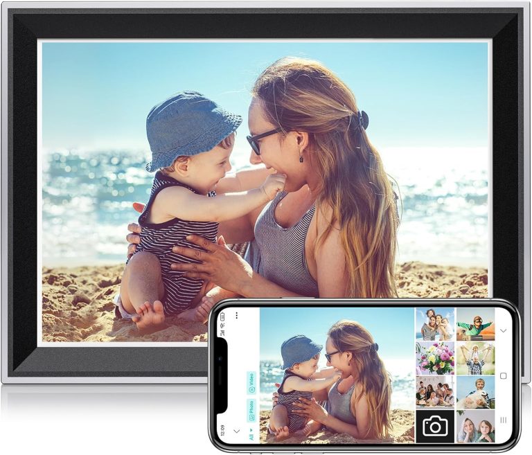 Atatat 10.1 Inch WiFi Digital Photo Frame, Electronic Smart Picture Frame with IPS Touch Screen, Internal 32GB Storage & Multi-User Binding, Easy Set Up and Instantly Photo Upload via APP or EMAIL