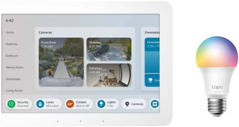 Echo Hub with TP-Link Tapo Smart Color Bulb