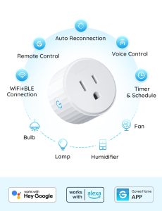 Govee Smart Plug, WiFi Plugs Work with Alexa & Google Assistant, Smart Outlet with Timer & Group Controller, WiFi Outlet for Home, No Hub Required, ETL & FCC Certified, 2.4G WiFi Only, 2 Pack