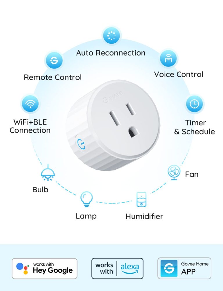 Govee Smart Plug, WiFi Plugs Work with Alexa & Google Assistant, Smart Outlet with Timer & Group Controller, WiFi Outlet for Home, No Hub Required, ETL & FCC Certified, 2.4G WiFi Only, 2 Pack