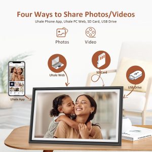 Livingpai 10.1 inch WiFi Digital Picture Frame, Touch Screen Smart Digital Photo Frame with 16GB Storage, WiFi Electronic Picture Frame Easy to Share Photos and Videos via Uhale App