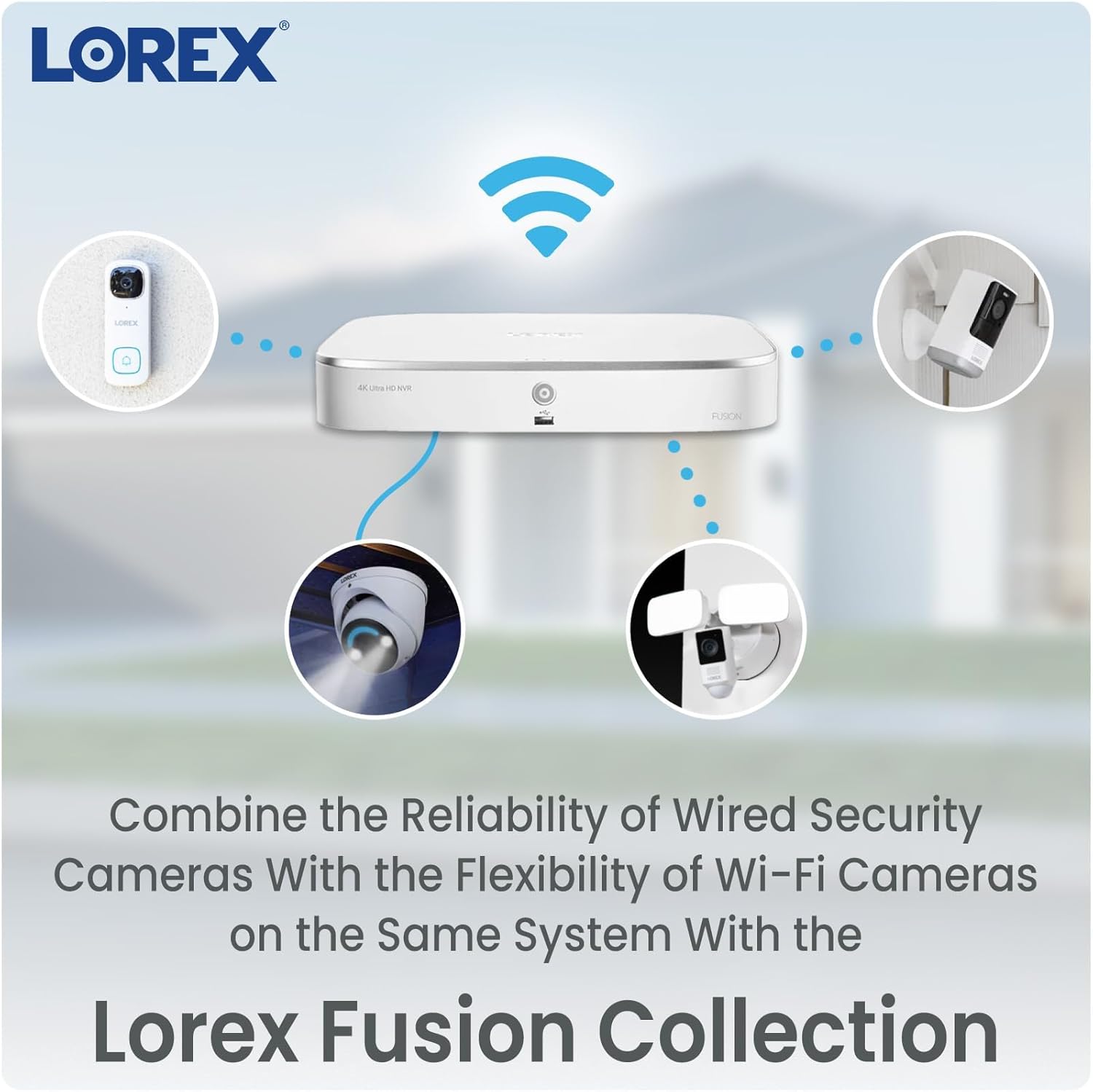 Lorex 2K Wired WiFi Smart Video Doorbell Camera w/No Subscription Fee – Smart Security Lighting, Night Vision, Motion Detection, Requires Existing Wiring (White)