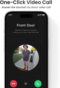 AOSU Doorbell Camera Wireless – Head-to-Toe View, Intelligent Package Detection, 2.4G Wi-Fi Video Doorbell with Chime, No Monthly Fees, Smart Human Detection, Works with Alexa and Google Assistant