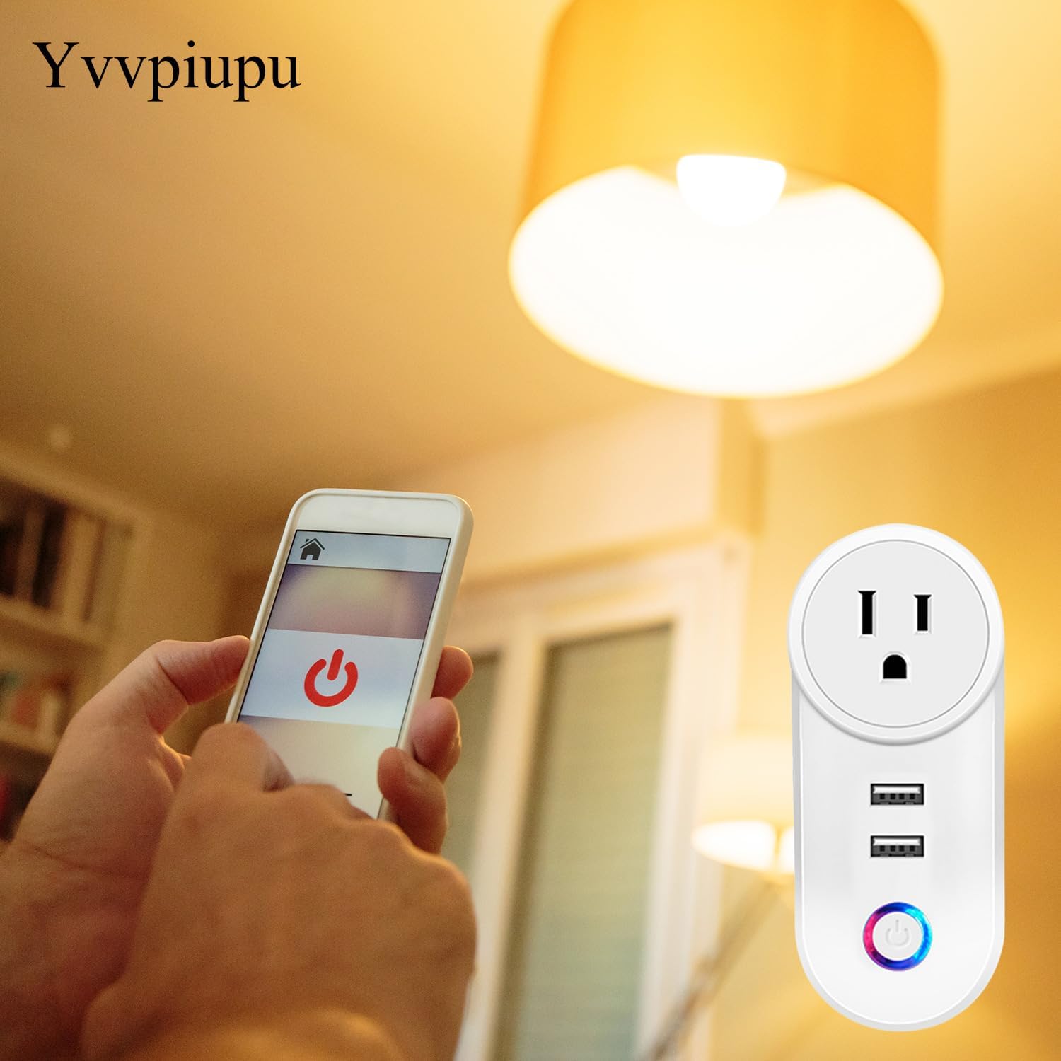 Smart Outlet Dual Mode WiFi 3 Outlets WiFi Smart Plug, Powerful 10A 2400 Watt Output, Individually Controllable USB Alexa Smart Plug Multi-Outlet Through Alexa, Google Home