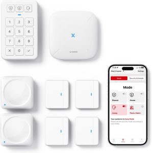 X-Sense Smart Home Security System, Wireless Security System 5-Piece Set, Supports Mobile App Alerts, Compatible with Alexa, Includes 1 Base Station, 2 Door Sensors, 1 Motion Sensor, 1 Keypad, AS05