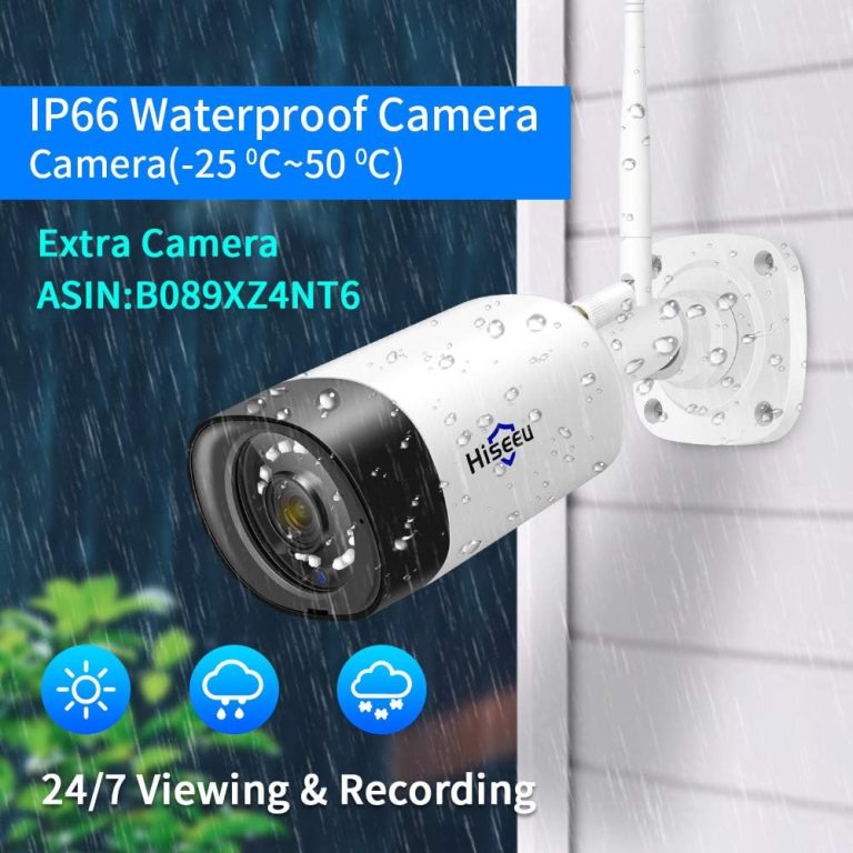 【Wireless Pro,Plug & Play】 Hiseeu 2.5K 5MP WiFi Security Camera System Outdoor,Expandable 16CH 8MP NVR, 1TB HDD,Spotlight,2 Way Audio, IP66 Waterproof, Motion Alert, DC Power Plug-in, 24/7 Recording