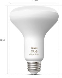 Philips Hue Smart 85W BR30 LED Bulb – White and Color Ambiance Color-Changing Light – 4 Pack – 1200LM – E26 – Indoor – Control with Hue App – Works with Alexa, Google Assistant and Apple Homekit.