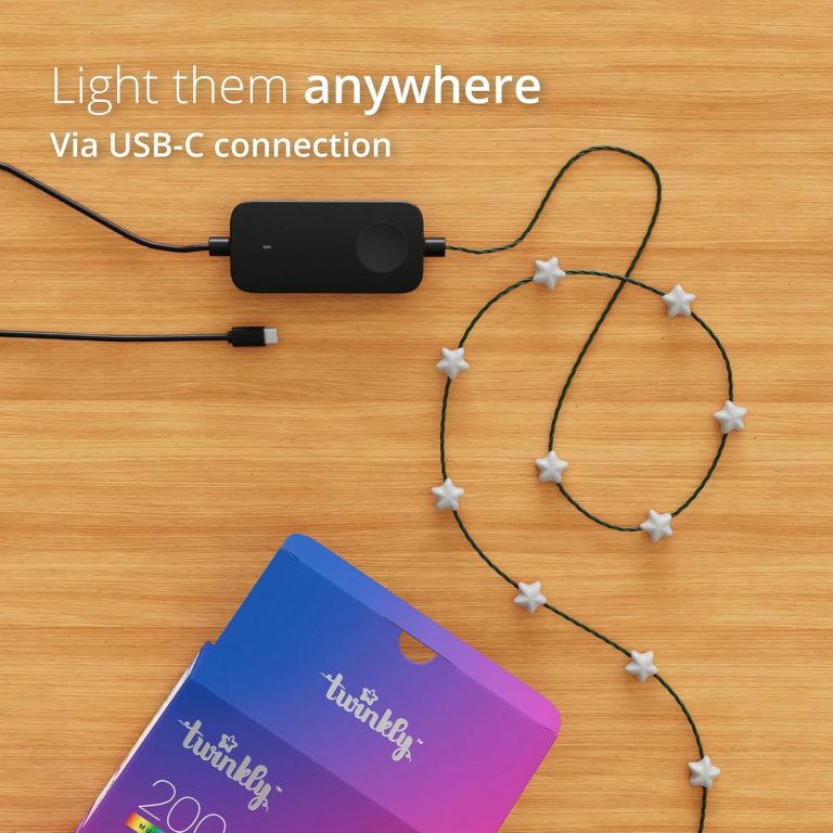 Twinkly Strings USB-C Pearls 100 LED, Pearl-Shaped LED Light String, Christmas Lights, RGB Multicolor LED Lights, Compatible with Alexa, Google Home, USB-C Power, Transparent Wire, 19.7ft