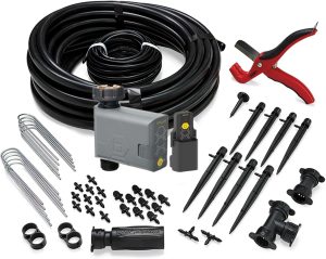 Orbit 69600 Shrub and Flower Bed Drip Irrigation Kit with B-hyve (Gen 2) Smart Hose Watering Timer,Grey