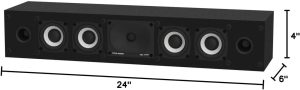 Polk Monitor XT35 Slim Center Channel Speaker - Hi-Res Audio Certified, Dolby Atmos & DTS:X Compatible, 1" Terylene Tweeter & Four 3" Dynamically Balanced Woofer, Wall-Mountable, Midnight Black