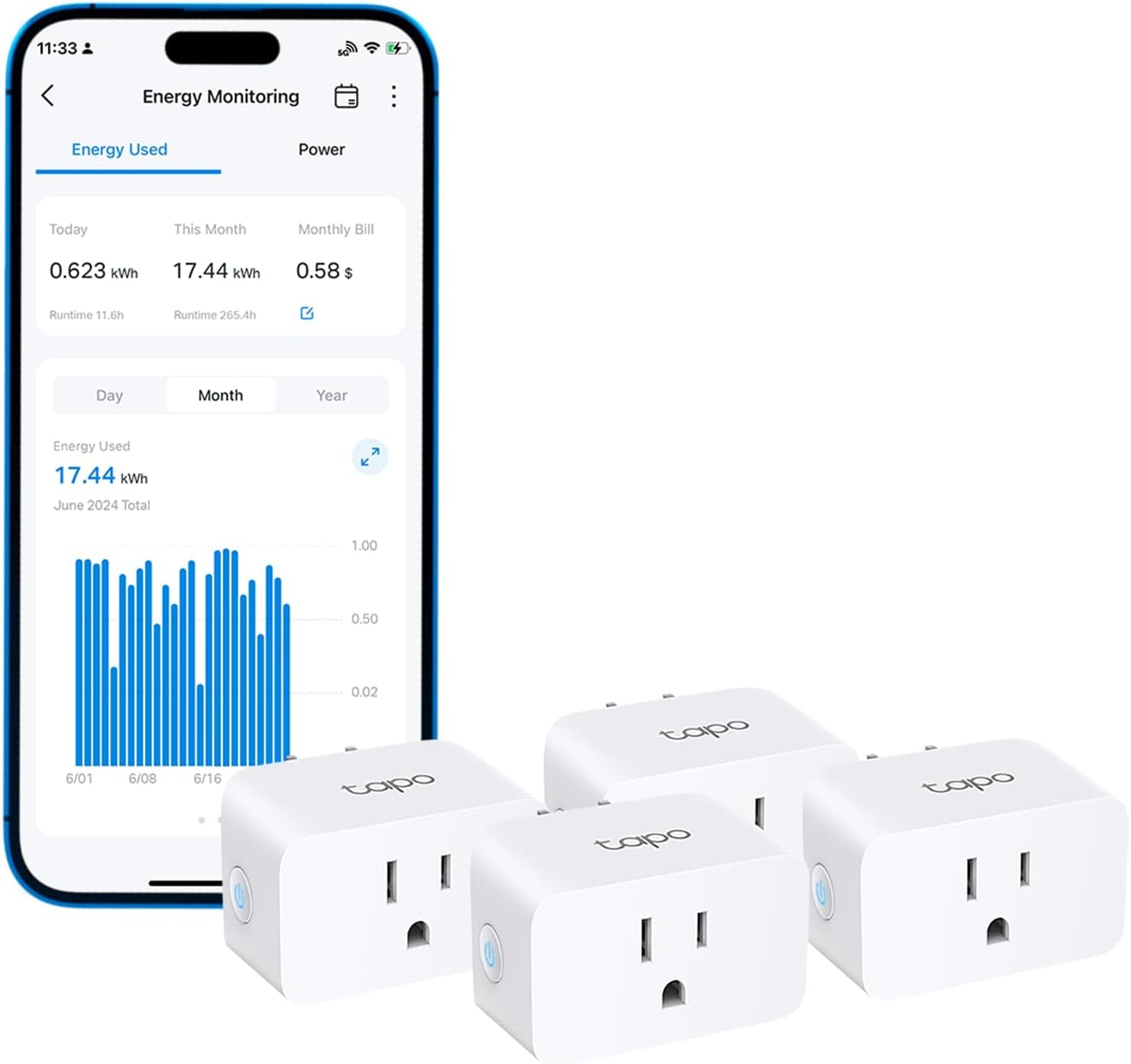 TP-Link 𝗧𝗮𝗽𝗼 Smart Plug Wi-Fi Mini, Energy Monitoring, Compatible with Alexa & Google Home & Samsung SmartThings, Timer, 15A/1800W Max, ETL Certified, 2.4G Wi-Fi Only, Tapo P115(2-Pack)